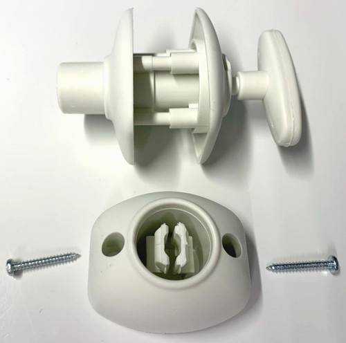 White door retainer catch - white,