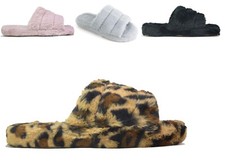 Ladies Open Toe Fluffy Cosy