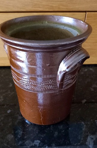 Brown salt glaze vessel - salt,