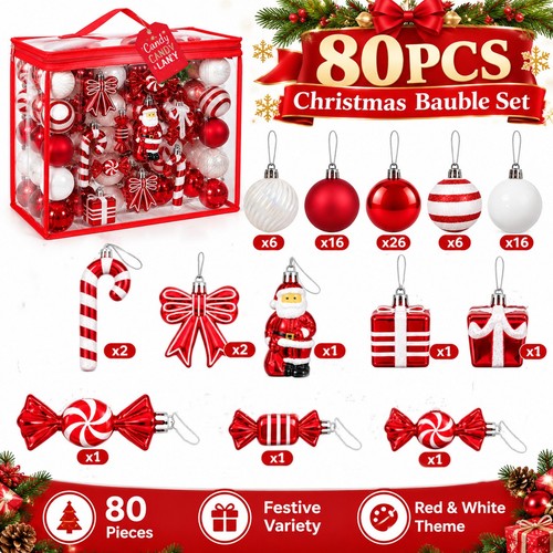 80pcs christmas baubles - christmas,