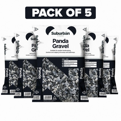 Suburban stone panda - panda, gravel