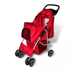 Pet Stroller Folding Red PVC &