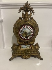 Beautiful Brass Baroque/Rococo Style Mantle Click Case And Face. Not Working