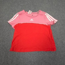 adidas Shirt Kids SMALL pink Casual girl t-shirt short sleeve cotton Size S