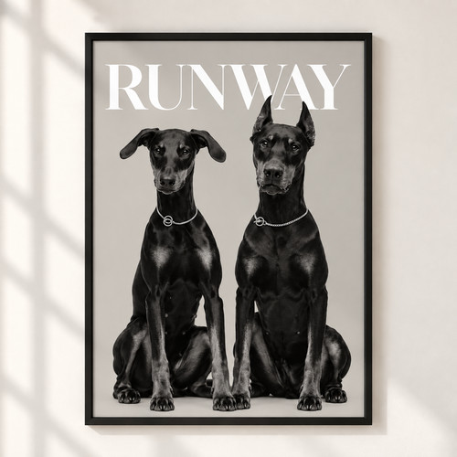Doberman wall art print runway - wall,