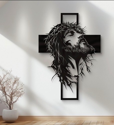 Jesus cross metal wall - cross,