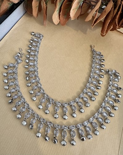 Imitation silvee polki anklets - imitation,