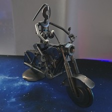 Nuts And Bolts Custom Woman On Motorcycycle Sculpture - Heavy - Harley style