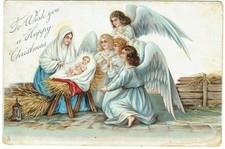 RAPHAEL TUCK CHRISTMAS POSTCARD, 'TO WISH YOU A HAPPY CHRISTMAS'