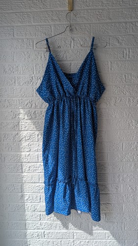Blue polka dot elastic waist - blue,