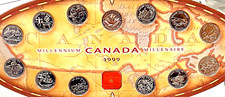 CANADA - SPECTACULAR FIRST SERIES MILLENIUM 1999 MILLENAIRE QUARTER SET IN OGP