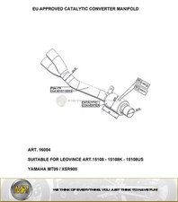 FOR YAMAHA XSR 900 ABS 2016 TO 2018 CATALYTIC MANIFOLD LEOVINCE APPROVED