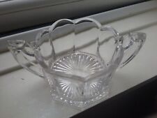 DAVIDSON CHIPPENDALE Glass Sugar Bowl Vase Basket 1930s Art Deco Clear Glass