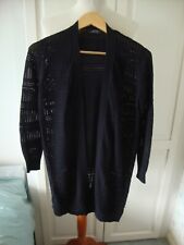 LADIES MATALAN PAPAYA COLLECTION LONG OPEN CARDIGAN BLACK SIZE S SMALL