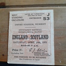 ENGLAND v SCOTLAND 1951 ticket