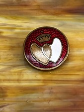 Vintage Enamel Lapel Badge  Blood Donor Red Hearts & Crown