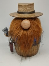 Wooden Hand Turned Cowboy Gonk