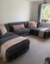 Luxury Grey Corner Sofa Set