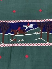 Vintage Condotti Horse & Hound Fox Hunt Equestrian Themed Fabric - 4 Yards