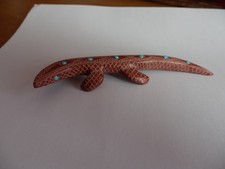 Zuni Indian Fetish Pipestone & Turquoise Lizard by Russell with C.O.A