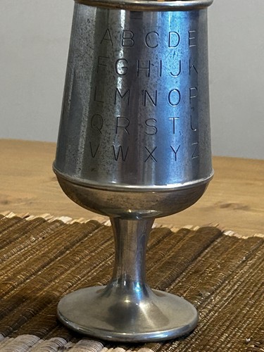 Vintage pewter alphabet - vintage,