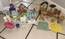 Huge Bundle Of Chunky Wooden Doll House Furniture