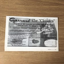GRAM209 MAGAZINE ADVERT 5X8 GARRARD 301 & 401 TURNTABLES