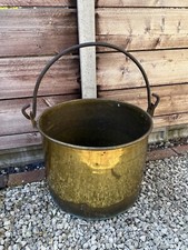 Vintage Huge brass Planter tub/Large fireside Log Bin Iron Handle 7.8 Kilo !