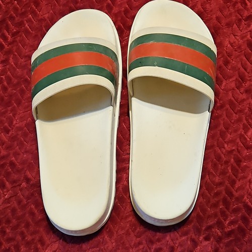 Gucci men white rubber slide - rubber,