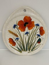 Nuova Ceramica Vicenza Poppy Cornflower Large Wall Plate Pizza Platter Signed