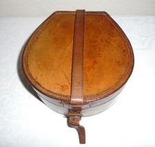 Vintage Brown Leather Collar Box ~ Ideal Trinket Case or Period Drama Prop