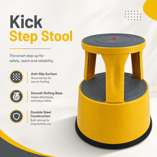 Yellow steel kick step - yellow,