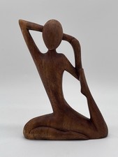 Vintage Wooden Yoga Woman