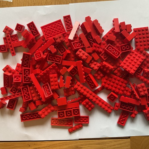 Lego 260g assorted red - lego, tiles