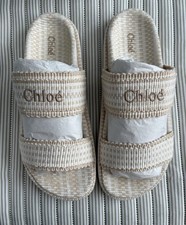 Chloe Rori Winter White Sliders Size 8 RRP £500
