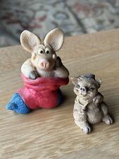 Piggin Stocking Filler Collectable Handmade Pig Ornament & one other pig figure