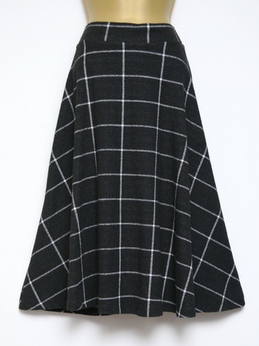 Black white check - white, midi