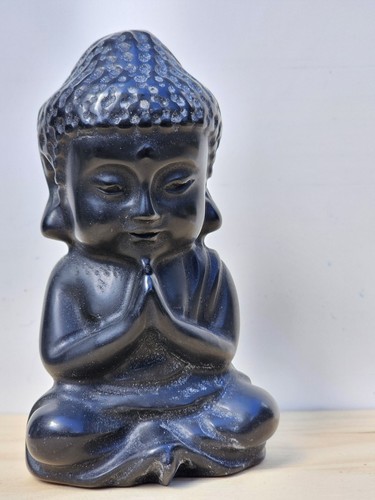 Black obsidian large - obsidian, buddha
