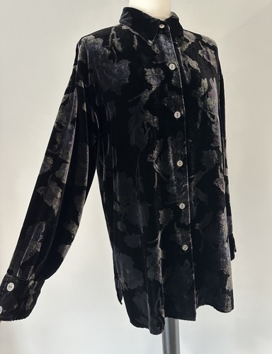 East black silver silk velvet - black,