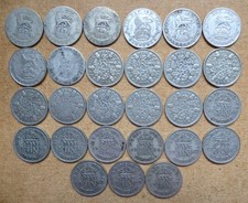 27 Silver Sixpences. Pre-1947. 73g.