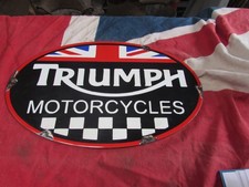 Retro TRIUMPH  Motor Racing Garage Advertising Metal Enamel Sign HEAVY