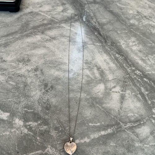 9ct white gold locket and - white,