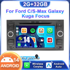 Android14 Car Stereo Radio For Ford C/S-Max Galaxy Kuga Focus Sat Nav GPS CD/DVD