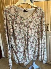 F&F Ladies Casual Long Sleeve Cream Size 12 Cardigan With Bird Imprint