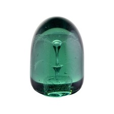 VICTORIAN Glass - Green Dump Paperweight - Small Flower Weight