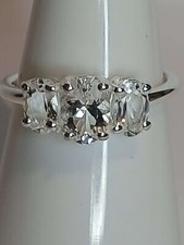 PETALITE 3 stone  Ring in 925 Sterling Silver size k NEW