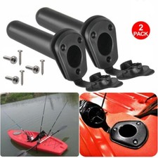 2 Flush Mount Kayak Rod Holder  Inc PVC Cap and Gasket SEALED UNIT FOR KAYAKS