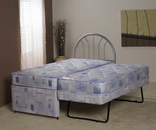  APOLLO BEDS PLATO 3FT SINGLE GUEST BED 3 IN 1 DIVAN TRUNDLE, 2 x MATTRESSES 