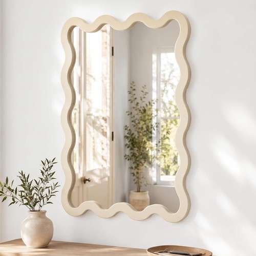 X36 white wavy mirror - white,