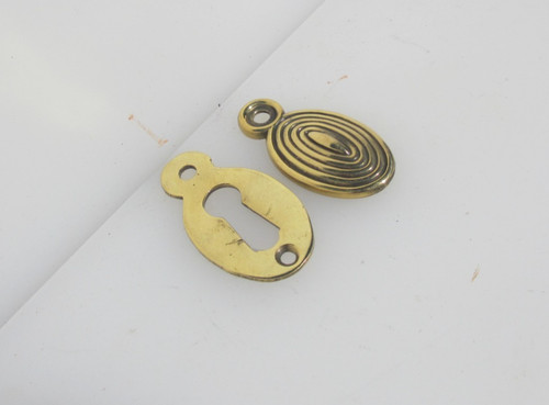 Victorian brass keyhole cover - brass,